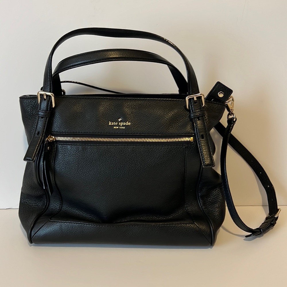 Kate Spade Leather Satchel Tote Black